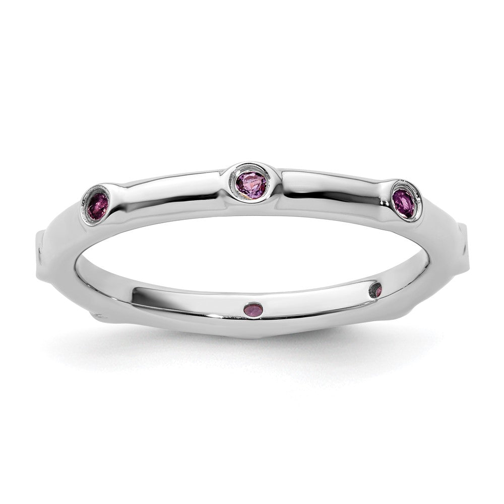 Sterling Silver Stackable Expressions Amethyst Ring