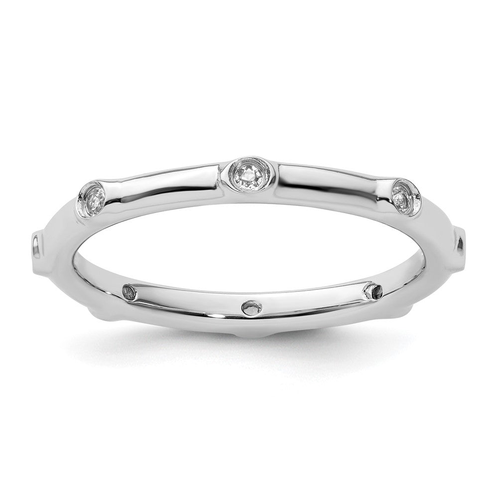 Sterling Silver Stackable Expressions White Topaz Ring