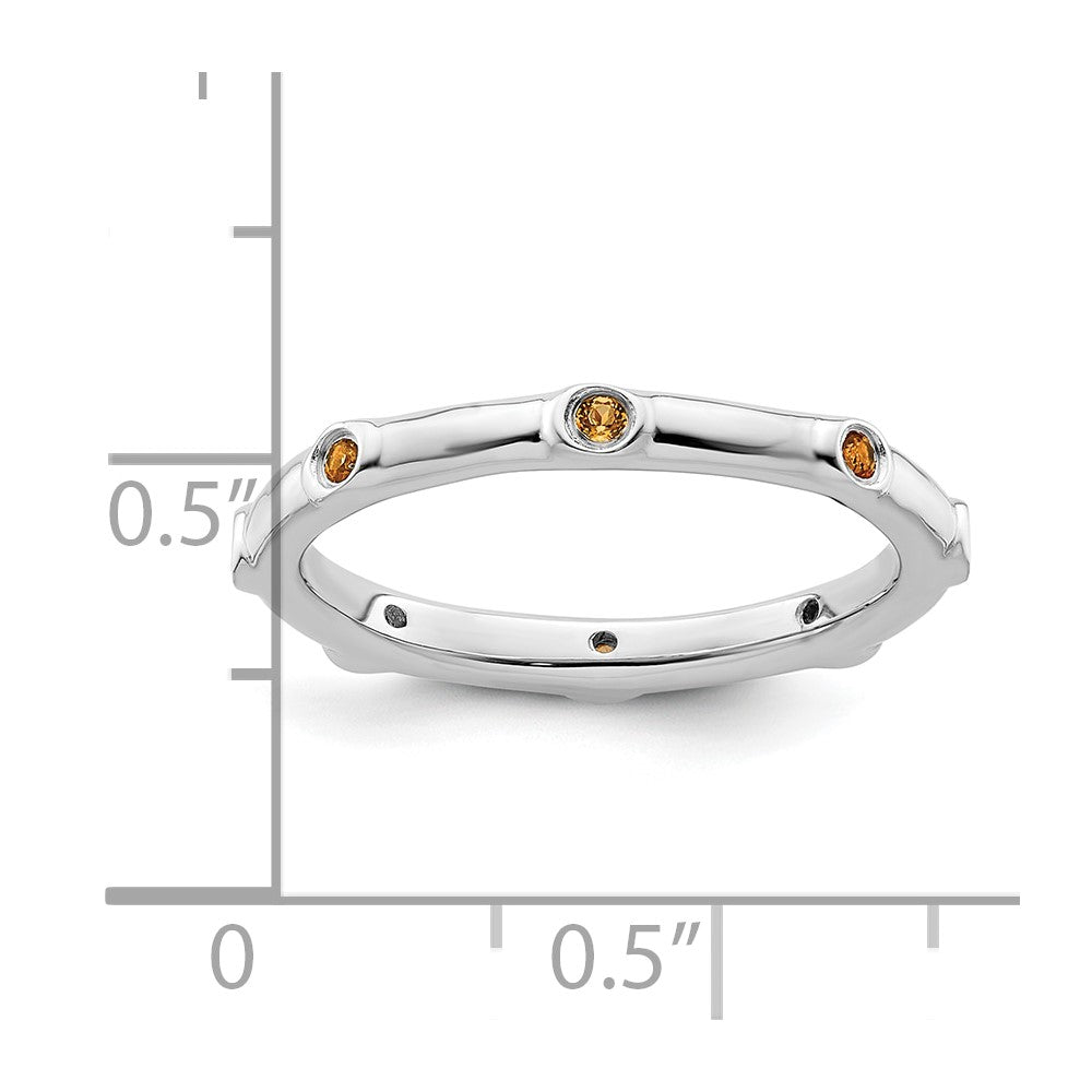 Sterling Silver Stackable Expressions Citrine Ring