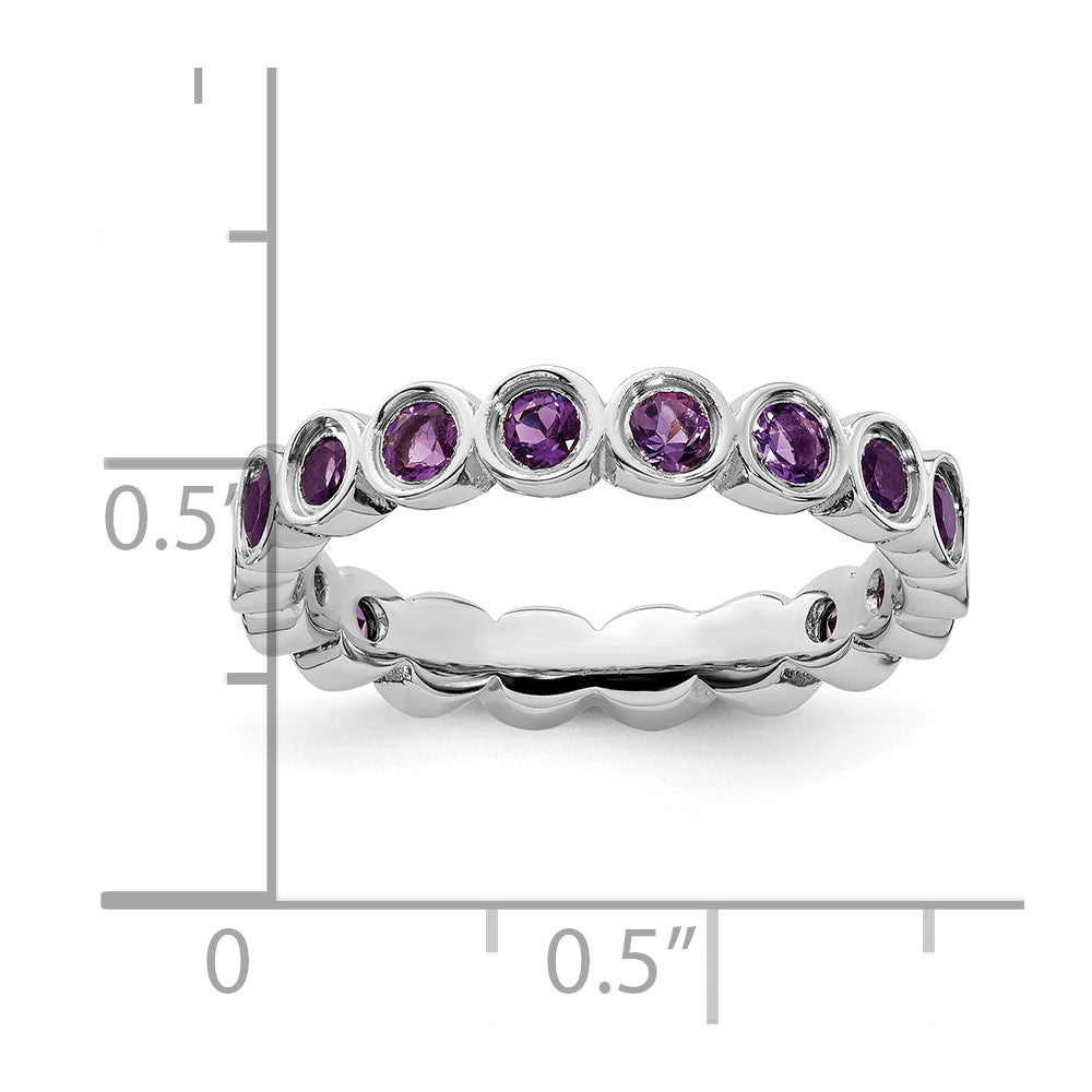 Sterling Silver Stackable Expressions Amethyst Ring