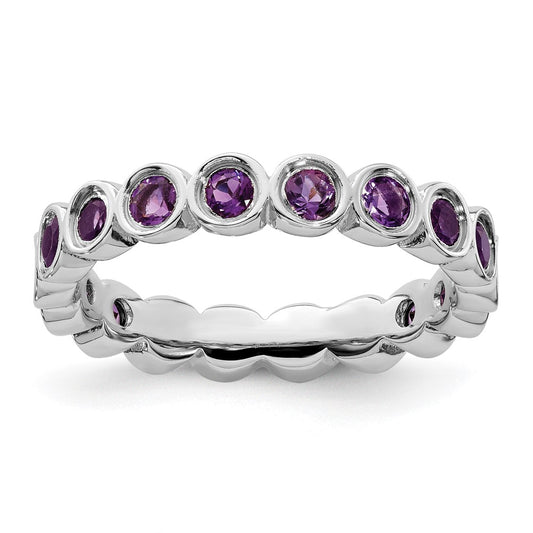 Sterling Silver Stackable Expressions Amethyst Ring