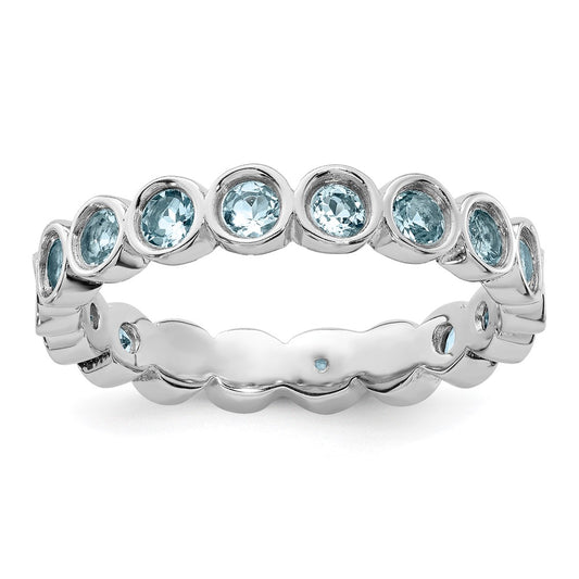 Sterling Silver Stackable Expressions Aquamarine Ring