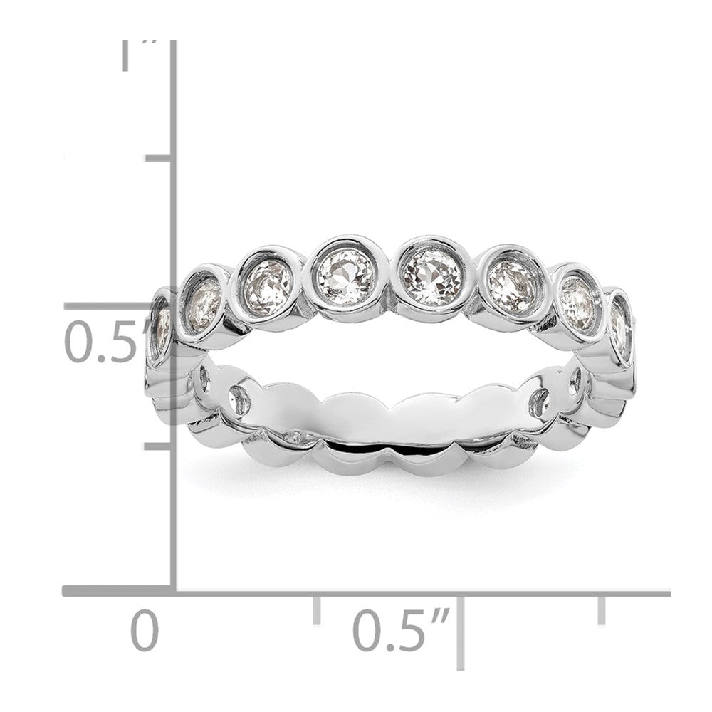 Sterling Silver Stackable Expressions White Topaz Ring