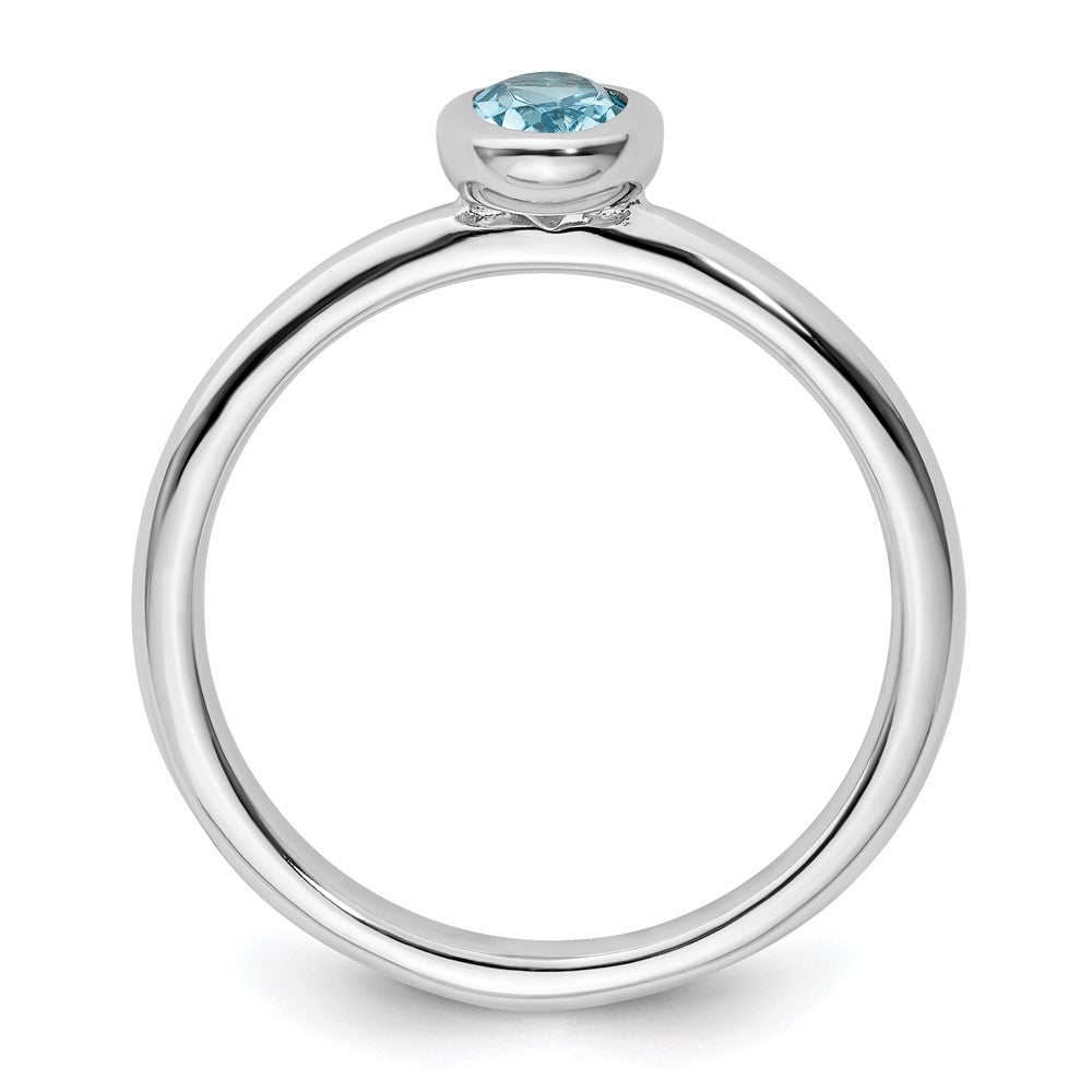 Sterling Silver Stackable Expressions Oval Blue Topaz Ring