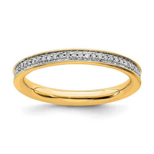 Sterling Silver Stackable Expressions & Diamonds Gold-plated Ring