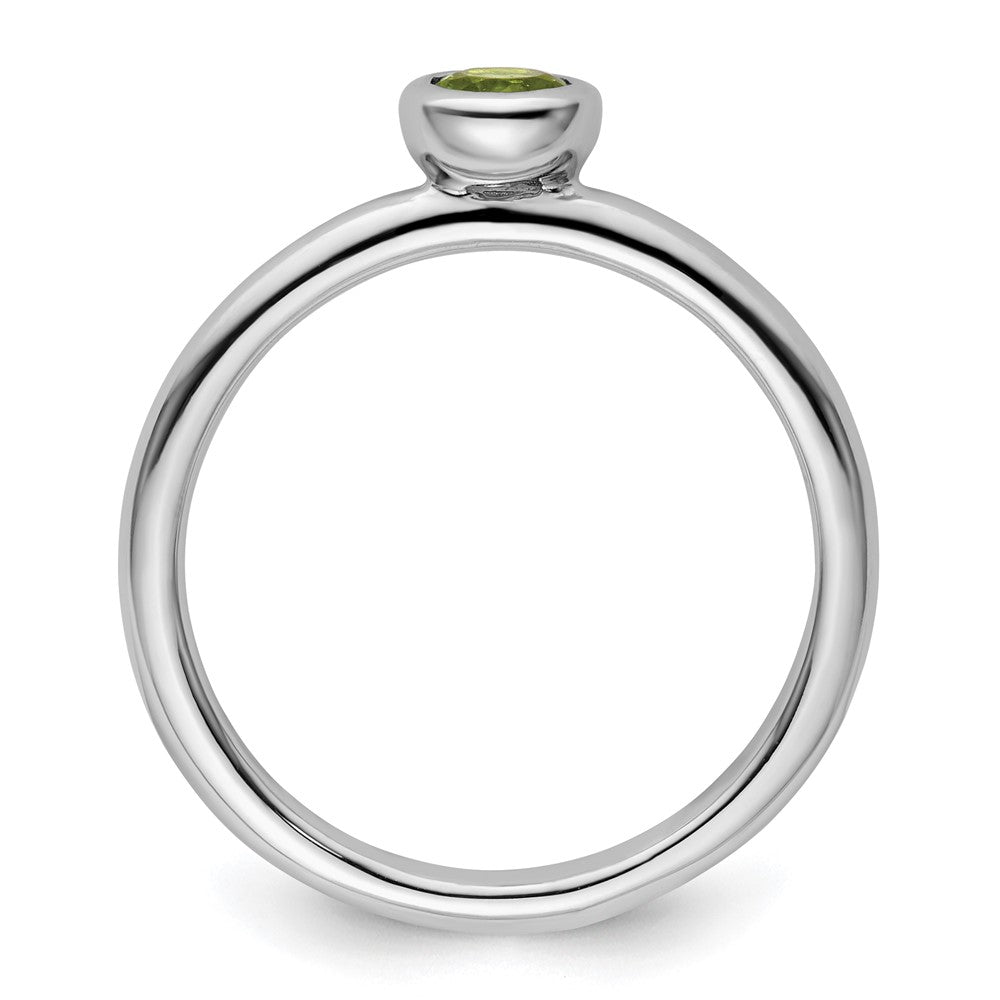 Sterling Silver Stackable Expressions Low 4mm Round Peridot Ring