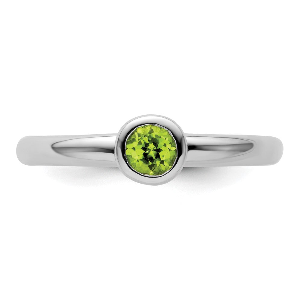 Sterling Silver Stackable Expressions Low 4mm Round Peridot Ring