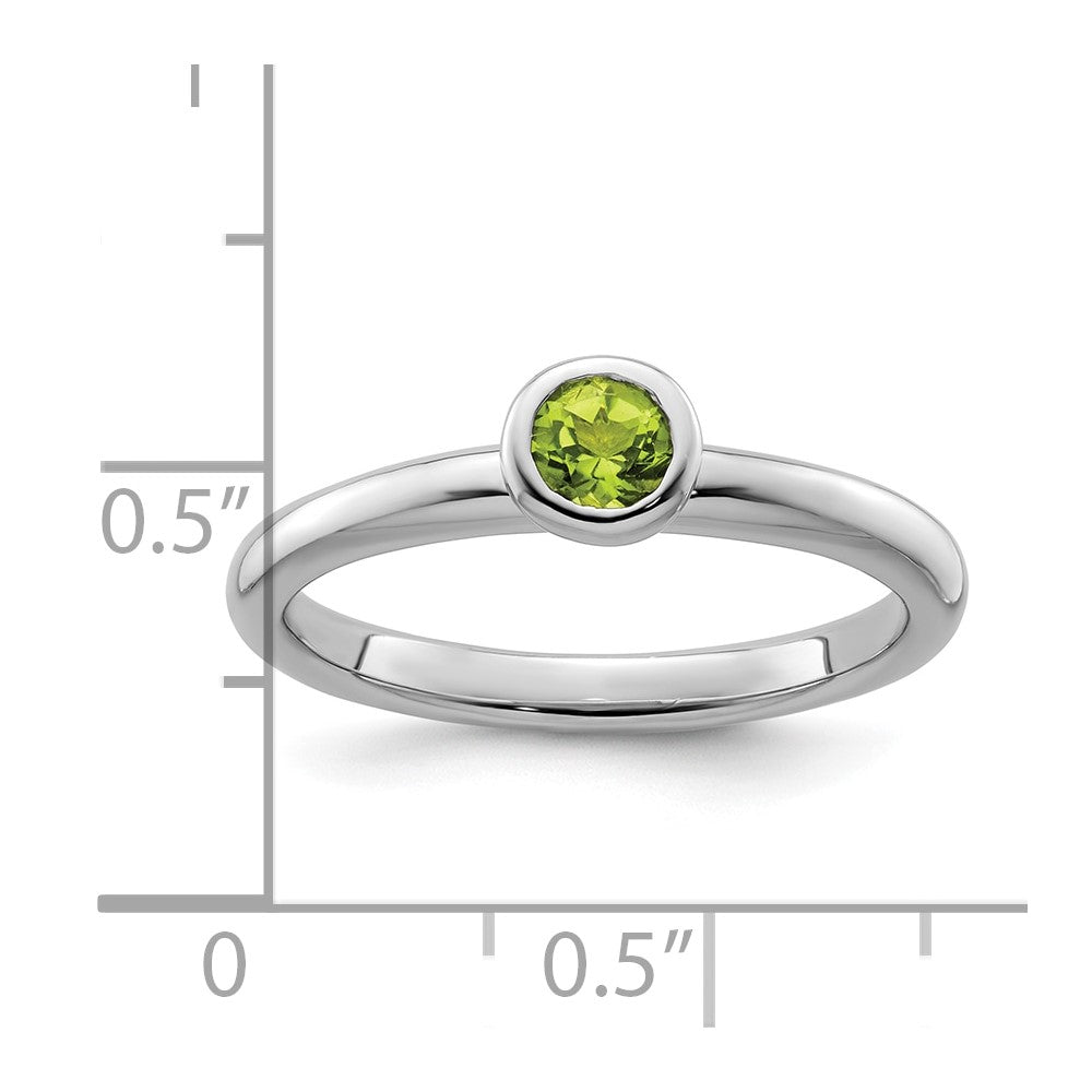 Sterling Silver Stackable Expressions Low 4mm Round Peridot Ring