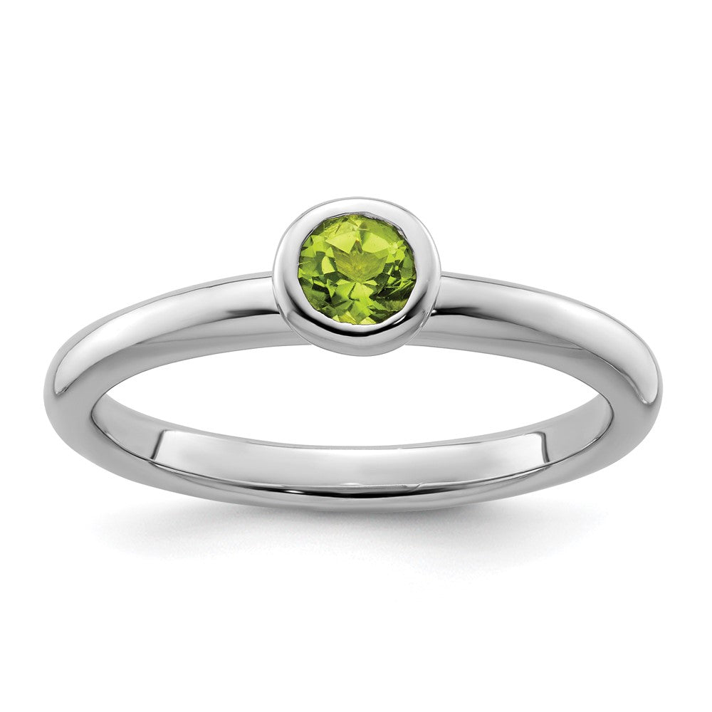 Sterling Silver Stackable Expressions Low 4mm Round Peridot Ring