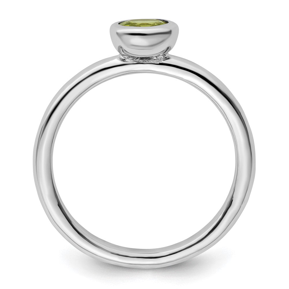 Sterling Silver Stackable Expressions Low 5mm Round Peridot Ring