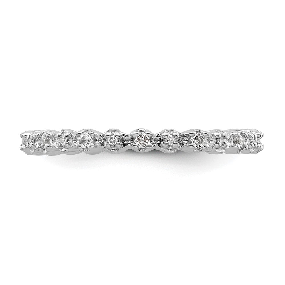 Sterling Silver Stackable Expressions White Topaz & Diamond Ring