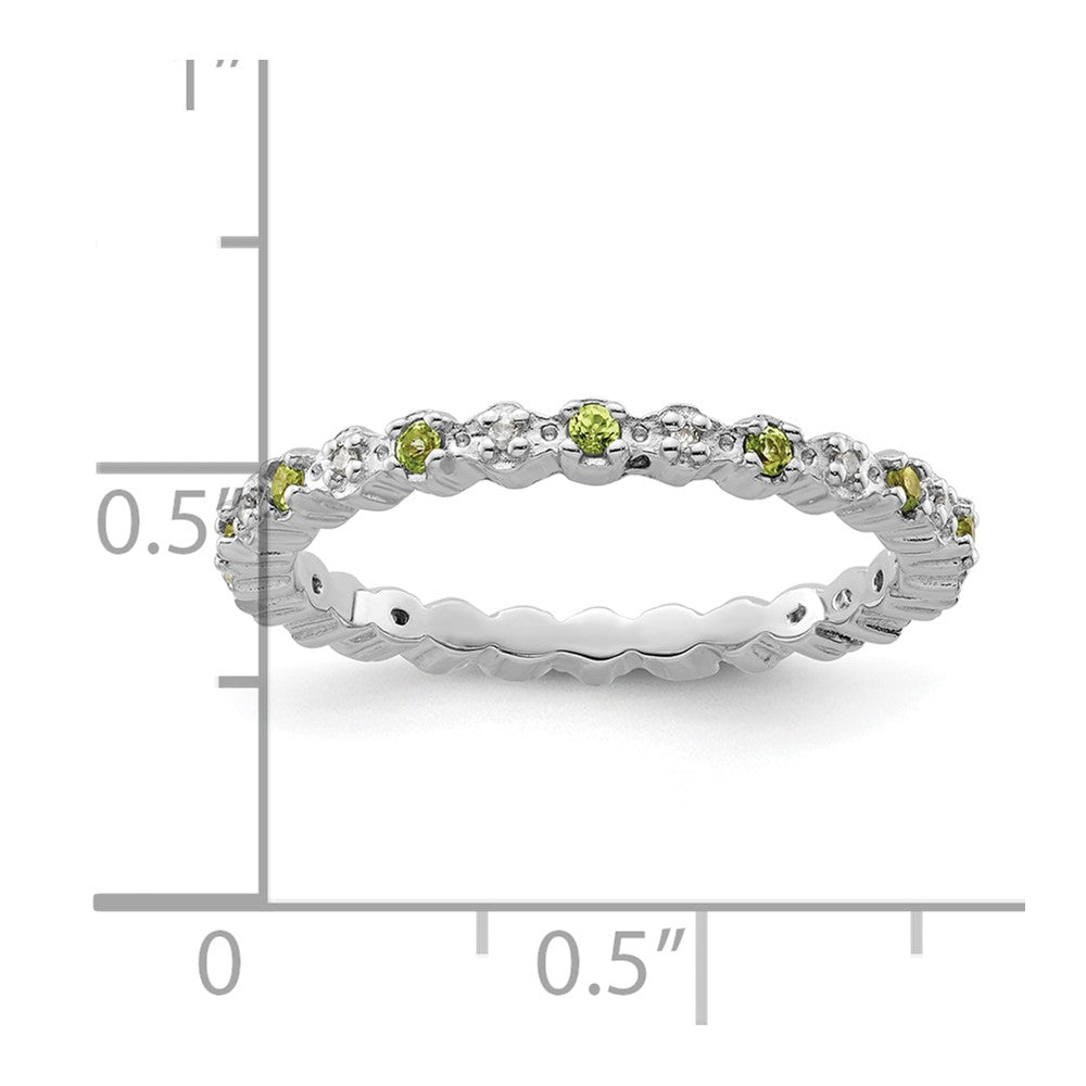 Sterling Silver Stackable Expressions Peridot & Diamond Ring