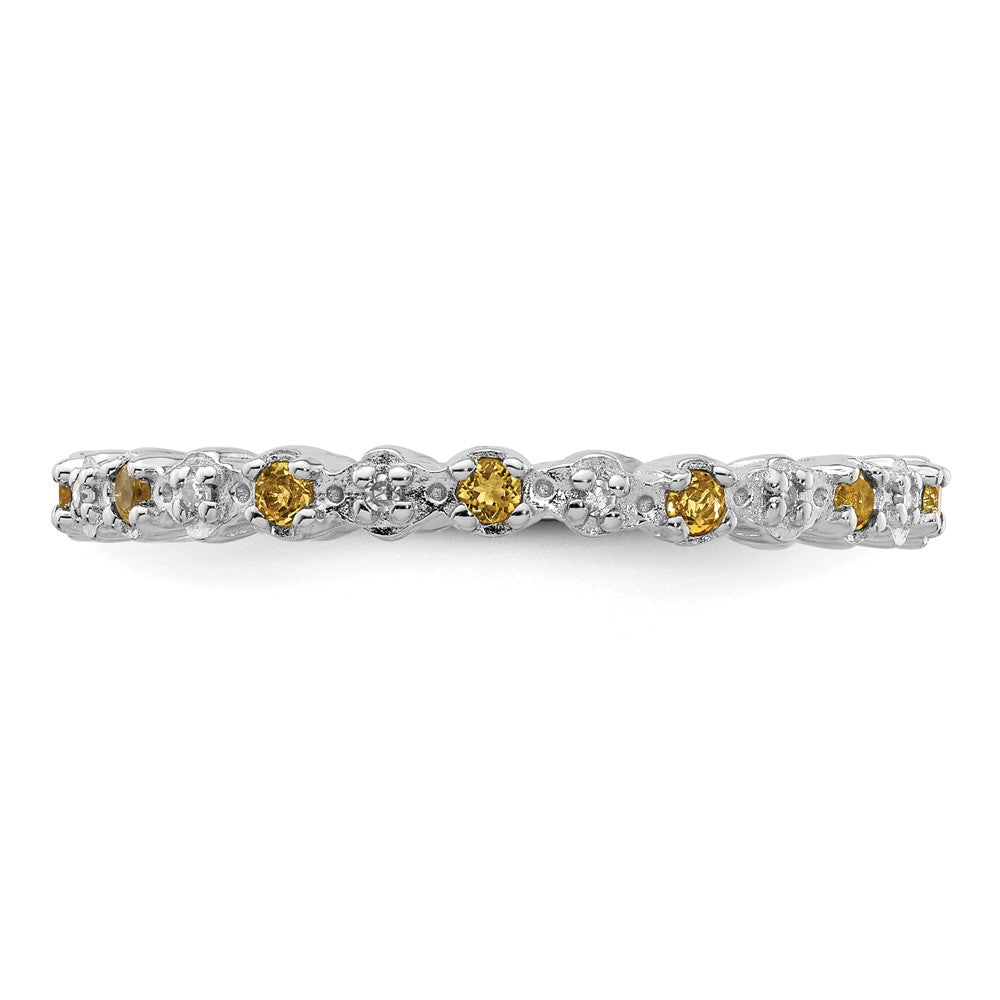 Sterling Silver Stackable Expressions Citrine & Diamond Ring