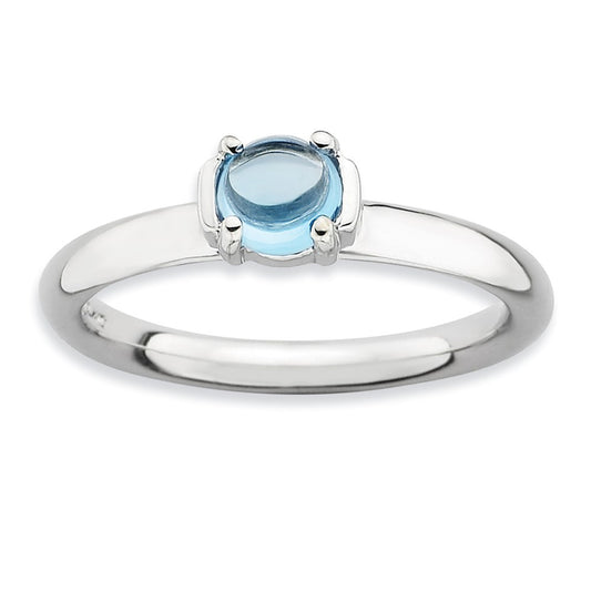 Sterling Silver Stackable Expressions Polished Blue Topaz Ring