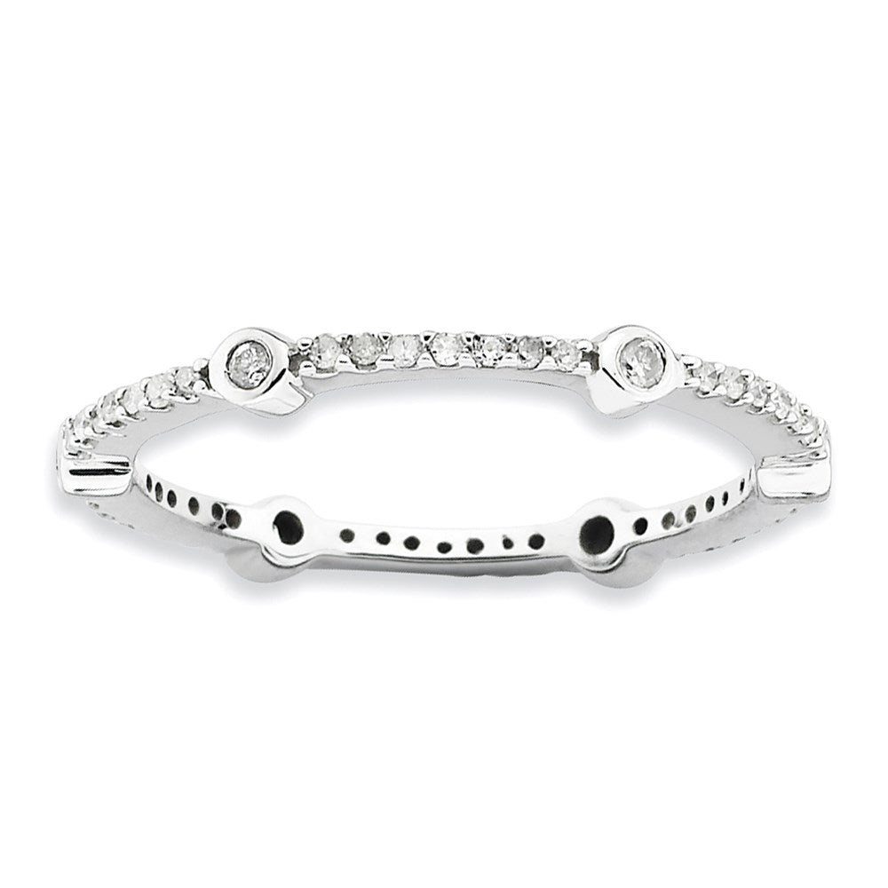 Sterling Silver Stackable Expressions Polished Diamond Ring