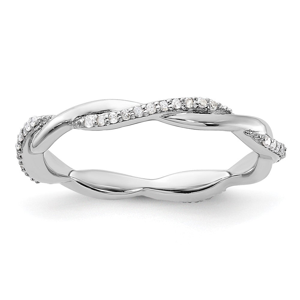 Sterling Silver Stackable Expressions Polished Diamond Ring