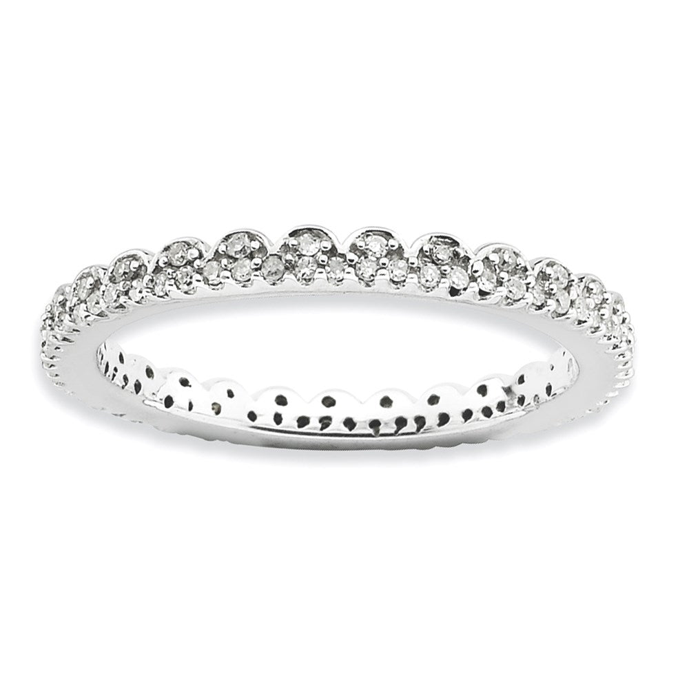 Sterling Silver Stackable Expressions Polished Diamond Ring