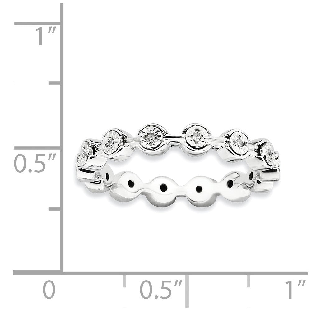 Sterling Silver Stackable Expressions Polished Diamond Ring