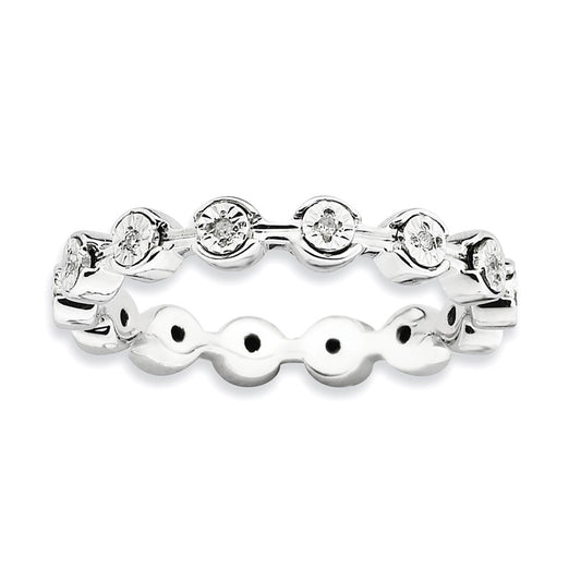 Sterling Silver Stackable Expressions Polished Diamond Ring