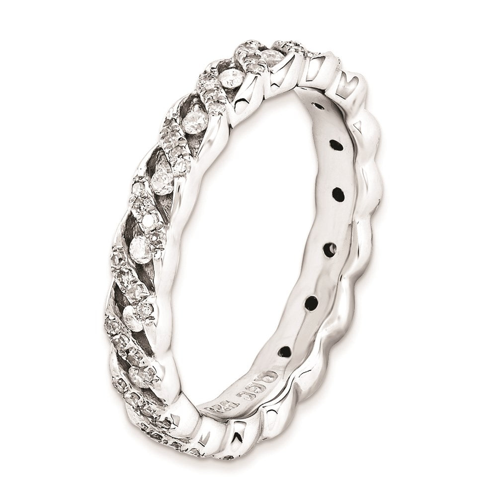 Sterling Silver Stackable Expressions Polished Diamond Ring