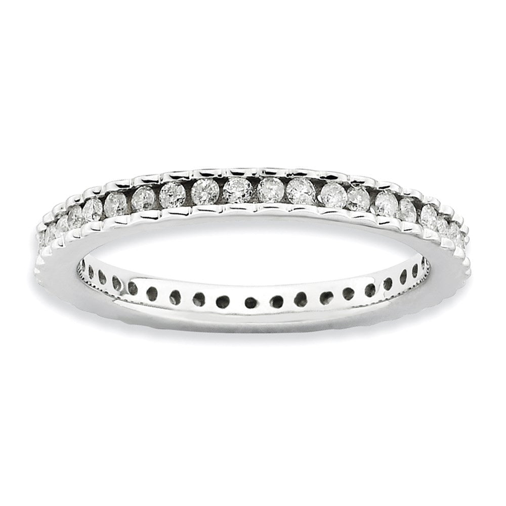 Sterling Silver Stackable Expressions Polished Diamond Ring