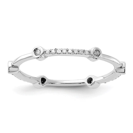 Sterling Silver Stackable Expressions Polished Diamond Ring