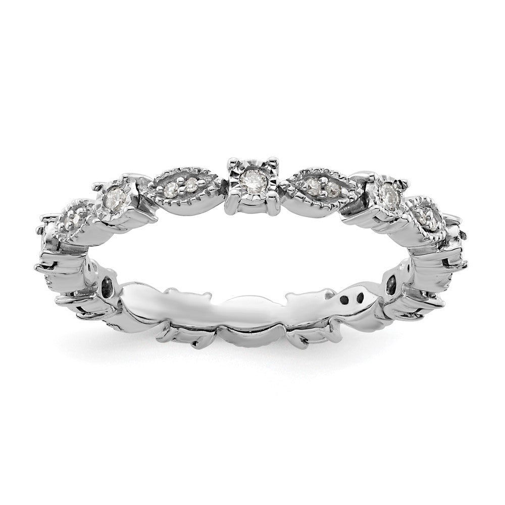 Sterling Silver Stackable Expressions Polished Diamond Ring