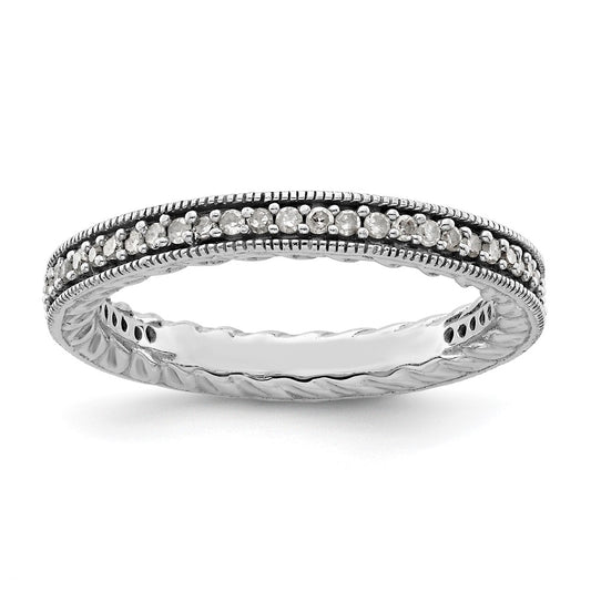 Sterling Silver Stackable Expressions Polished Diamond Ring