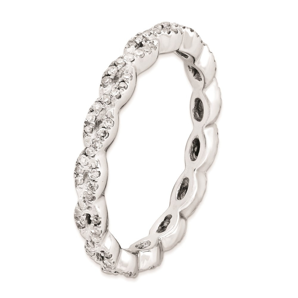 Sterling Silver Stackable Expressions Polished Diamond Ring