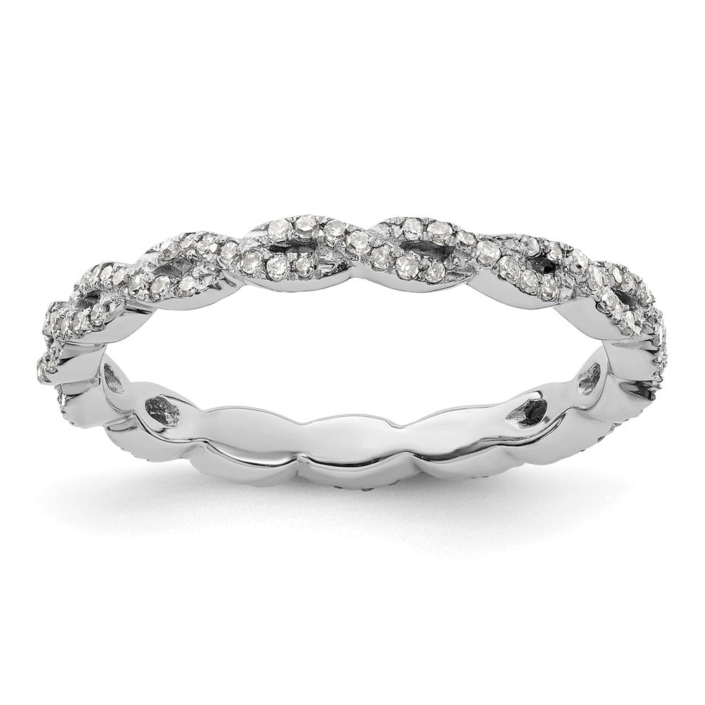 Sterling Silver Stackable Expressions Polished Diamond Ring