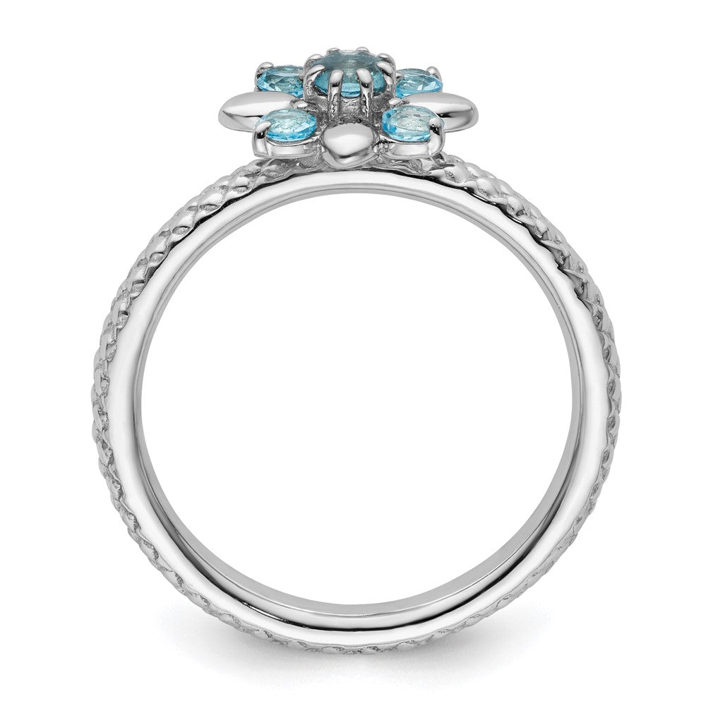 Sterling Silver Stackable Expressions Blue Topaz Ring