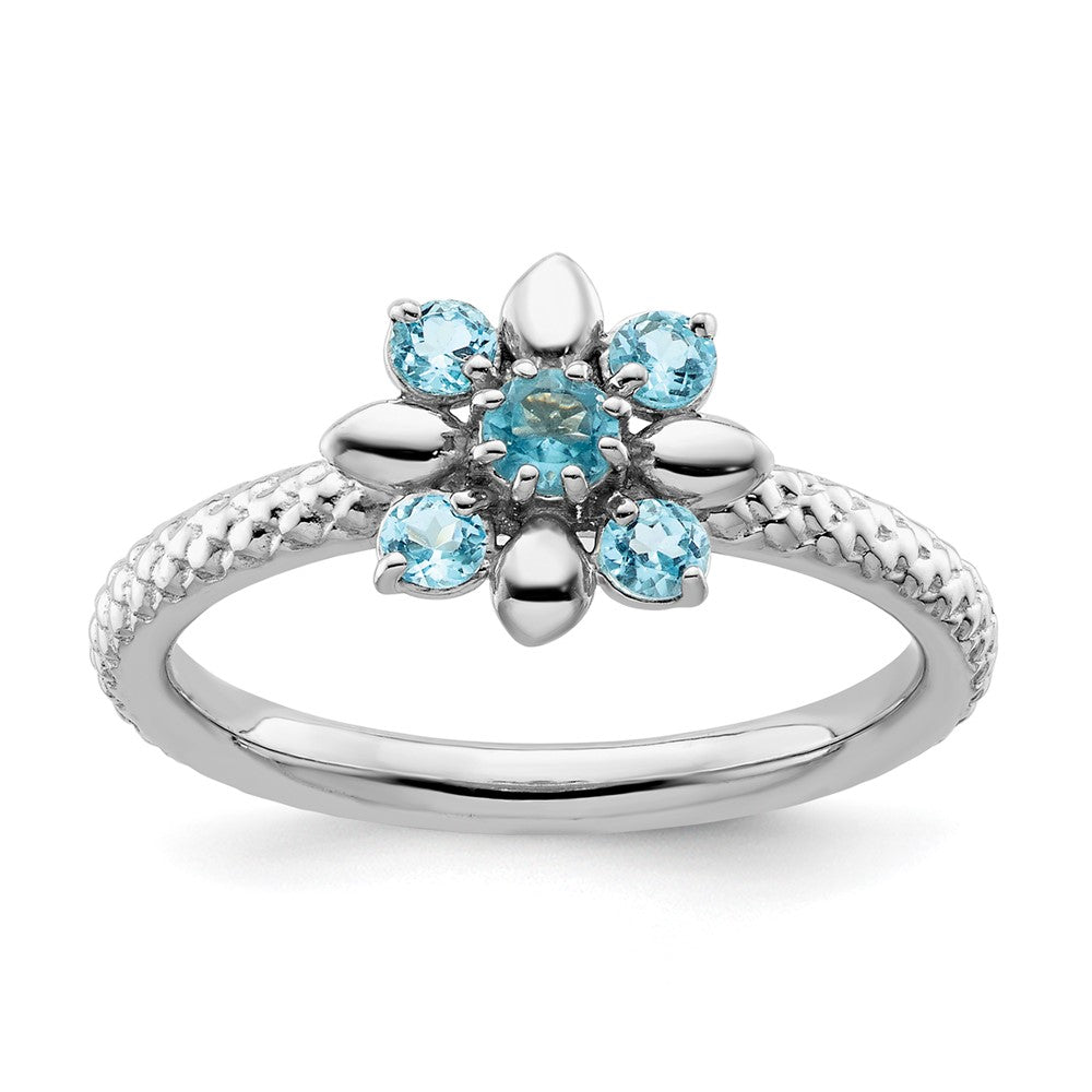 Sterling Silver Stackable Expressions Blue Topaz Ring