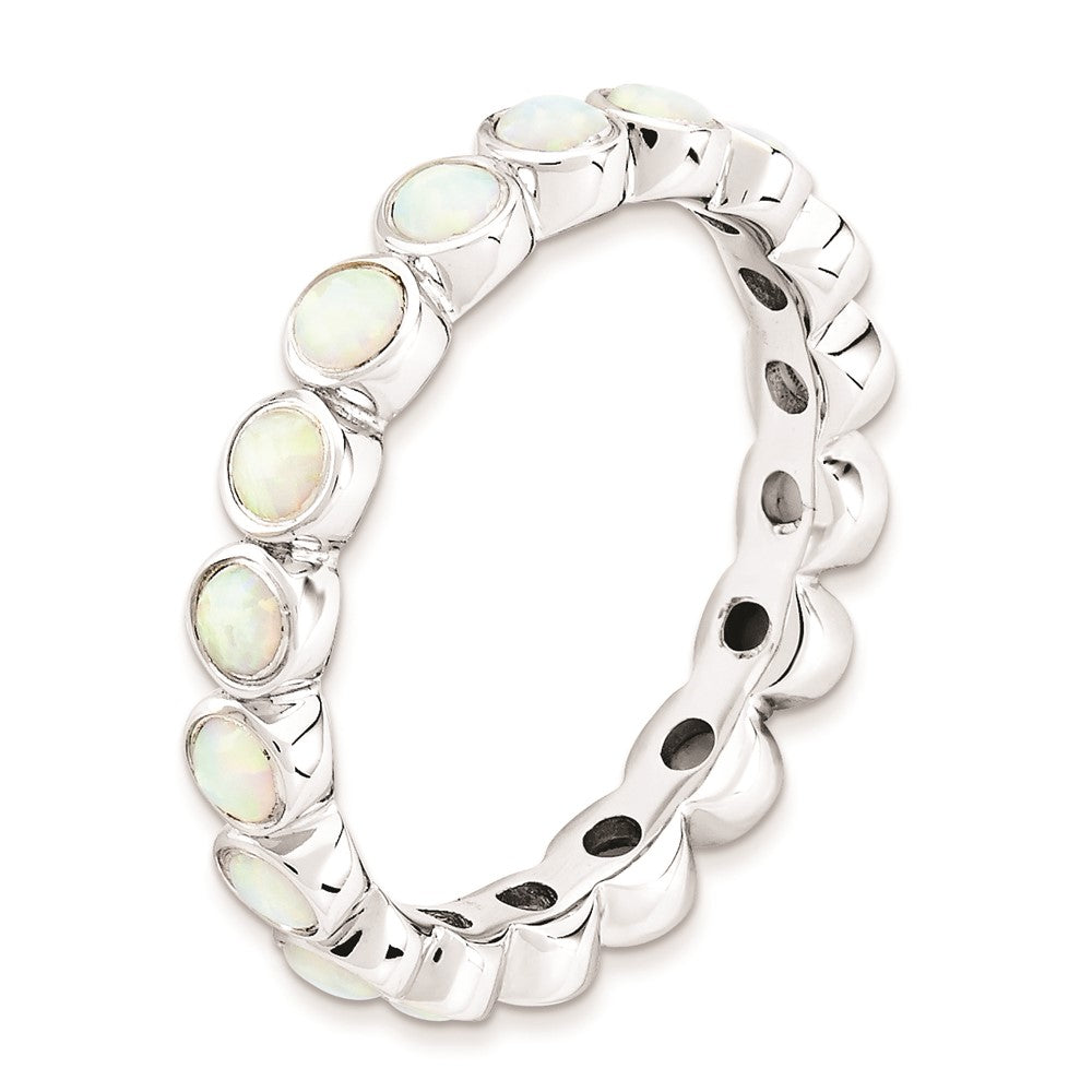 Sterling Silver Stackable Expressions Created Opal Ring