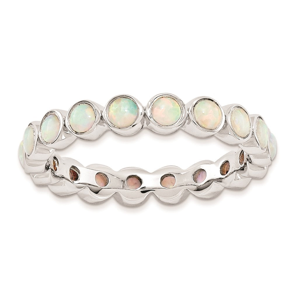 Sterling Silver Stackable Expressions Created Opal Ring