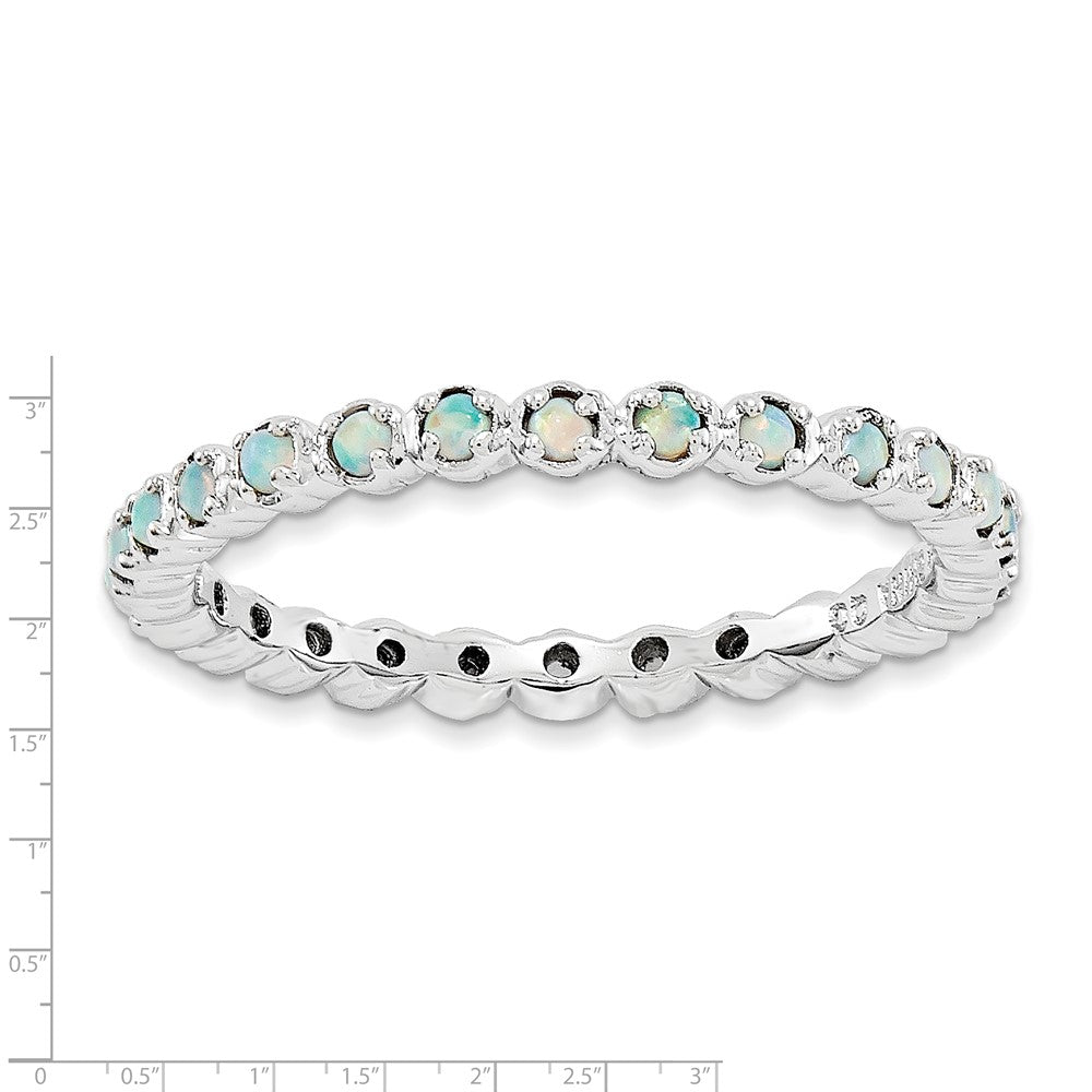 Sterling Silver Stackable Expressions Created Opal Ring