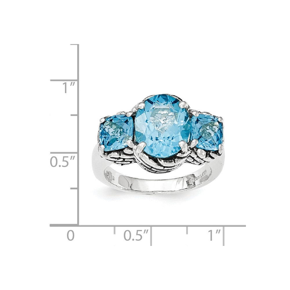 Sterling Silver Blue Swiss Topaz Ring