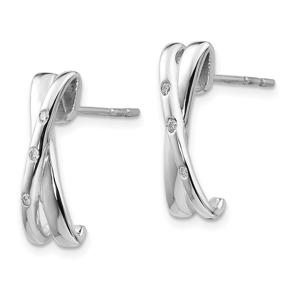 White Ice Sterling Silver Rhodium-plated Diamond X Post Earrings