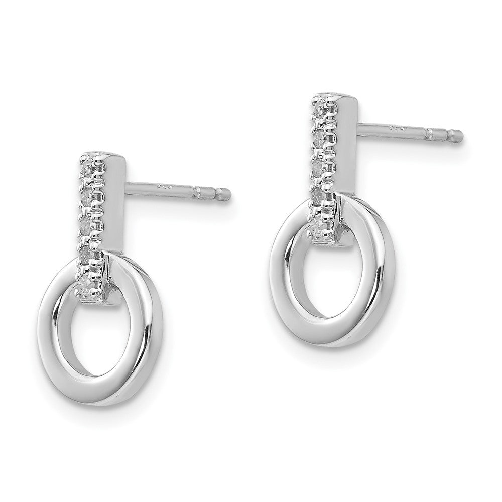 White Ice Sterling Silver Rhodium-plated Diamond Post Earrings