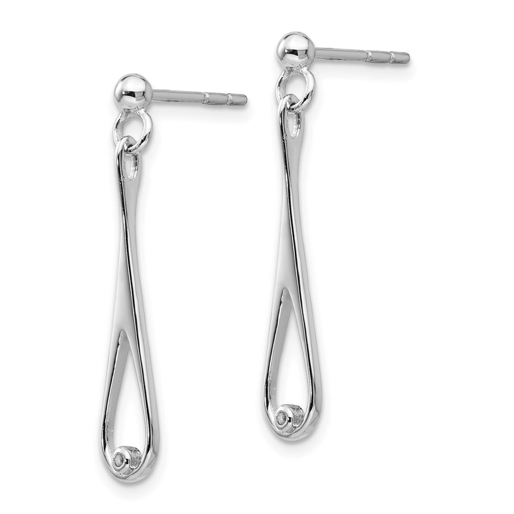 White Ice Sterling Silver Rhodium-plated Diamond Post Dangle Earrings