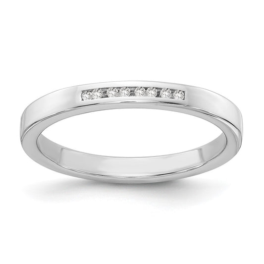 White Ice Sterling Silver Rhodium-plated Chanel-set Diamond Ring