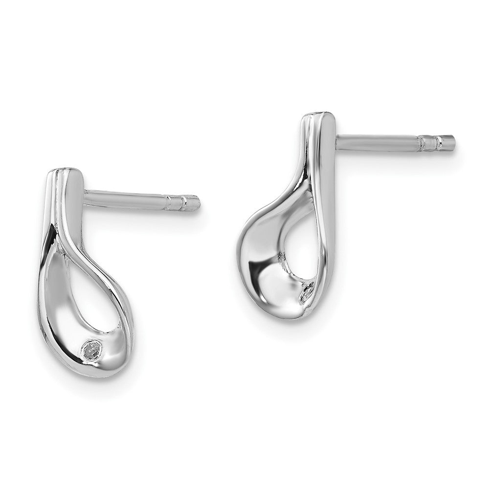 White Ice Sterling Silver Rhodium-plated Diamond Post Earrings