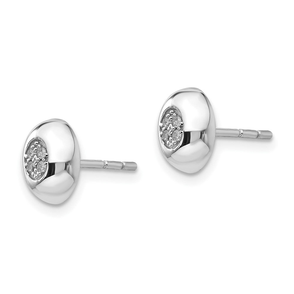 White Ice Sterling Silver Rhodium-plated Diamond Post Earrings