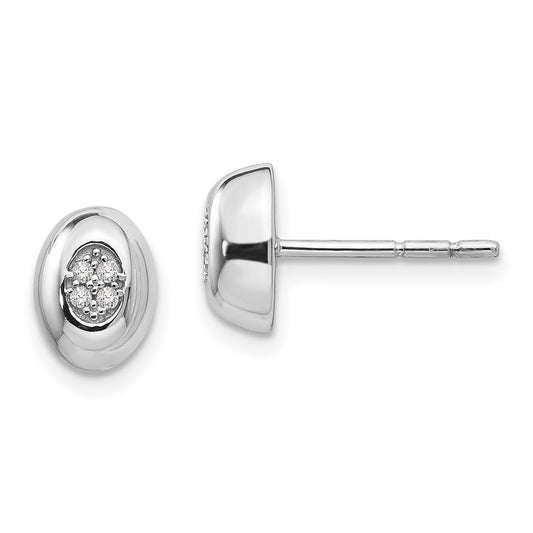 White Ice Sterling Silver Rhodium-plated Diamond Post Earrings