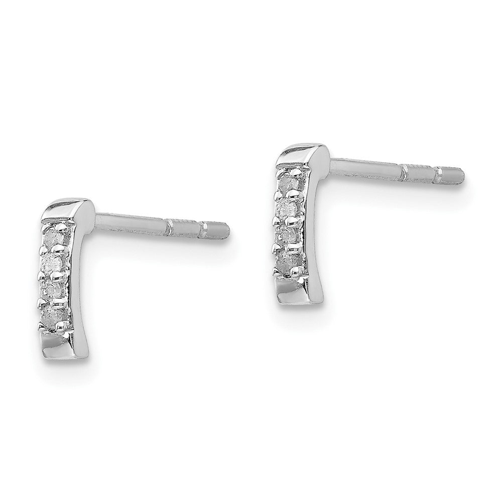 White Ice Sterling Silver Rhodium-plated Diamond Post Earrings