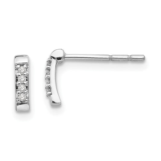 White Ice Sterling Silver Rhodium-plated Diamond Post Earrings