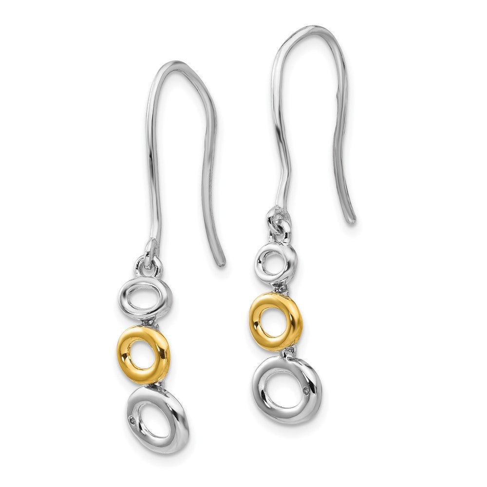 White Ice Sterling Silver Rhodium-plated Gold-tone Diamond Shepherd Hook Earrings