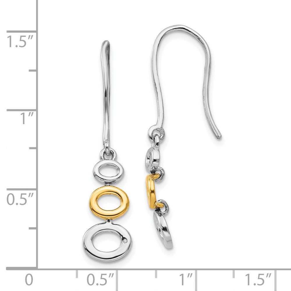 White Ice Sterling Silver Rhodium-plated Gold-tone Diamond Shepherd Hook Earrings