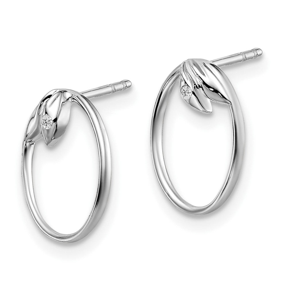 White Ice Sterling Silver Rhodium-plated Diamond Post Earrings