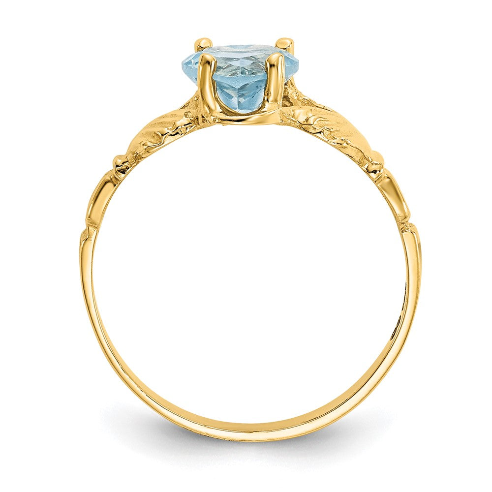 14K Yellow Gold December CZ Birthstone Claddagh Ring