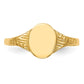 14K Yellow Gold Oval Polished Child Signet Ring